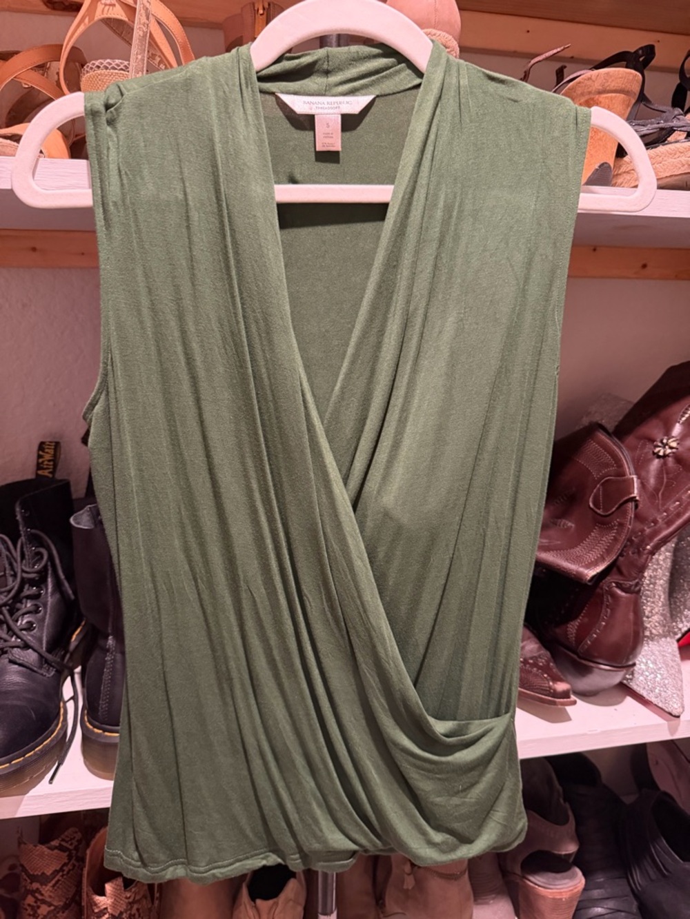 Banana Republic Threadsoft Olive Green Top